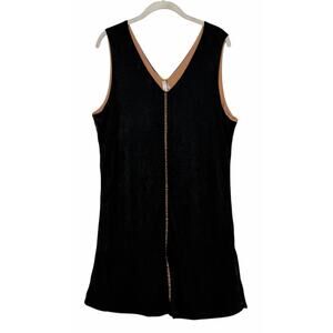 NEW Miilla Women’s Faux Suede Black Sleeveless Two Tone Shift Dress Size Large